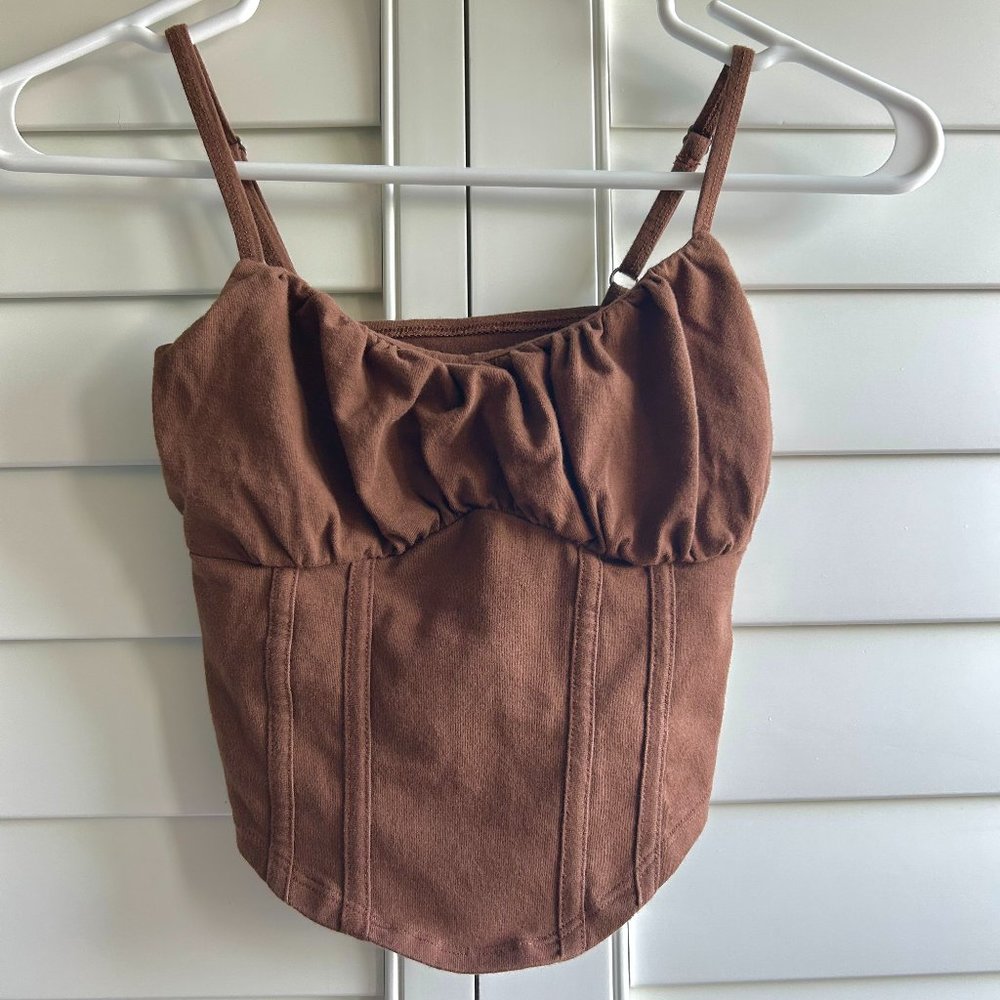 Hollister Brown Corset Top XS
